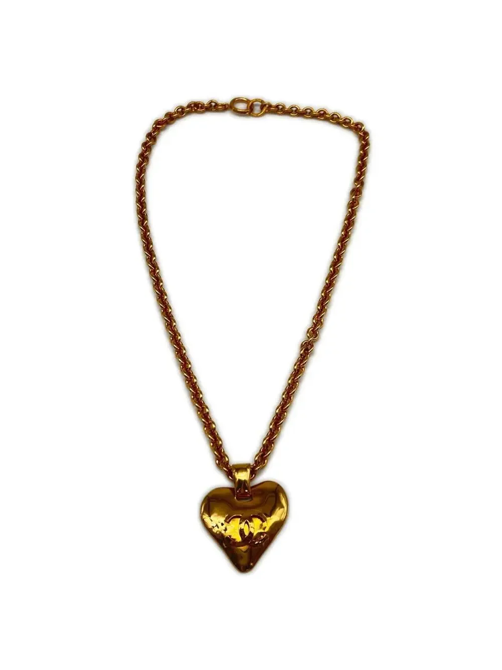 Chanel Cc Logo Heart Pendant Necklace #299522C88B